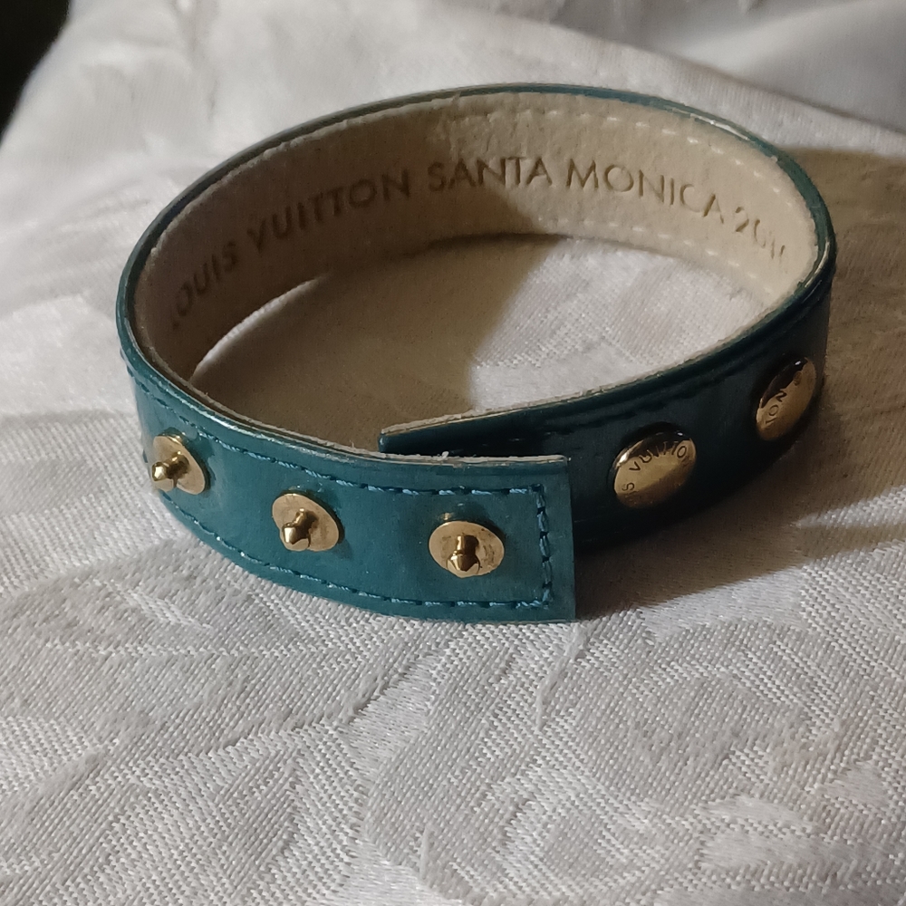 Louis Vuitton Blue Green Vernis Leather Bracelet